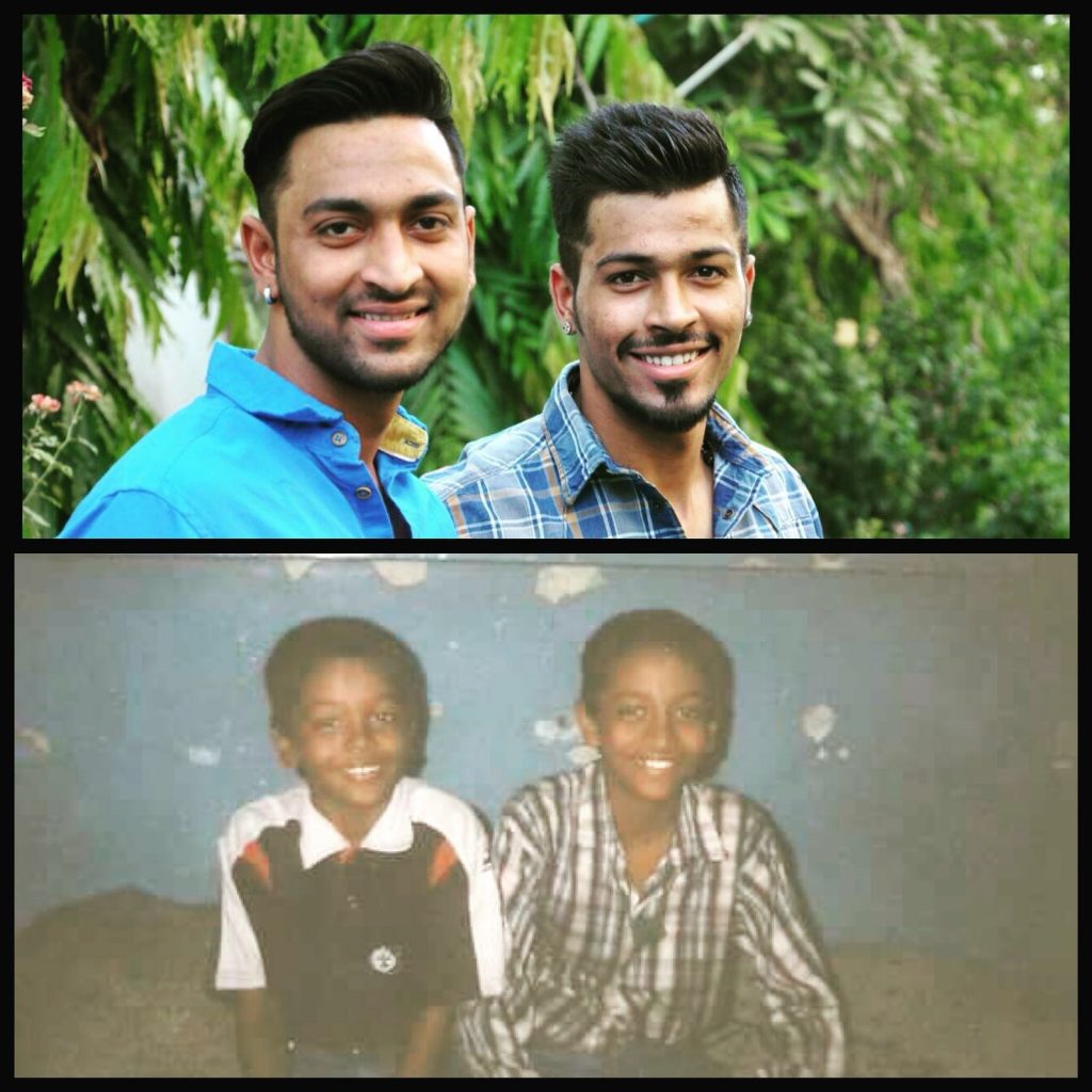 Hardik Pandya childhood picture with kunal pandya