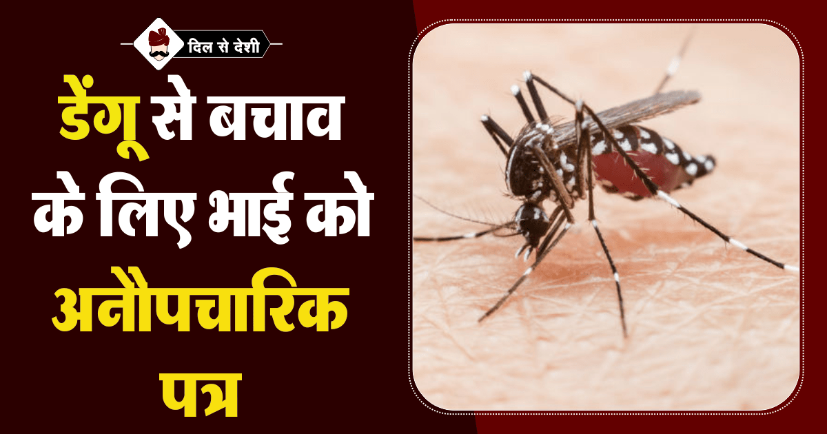 Letter on dengue warning in Hindi